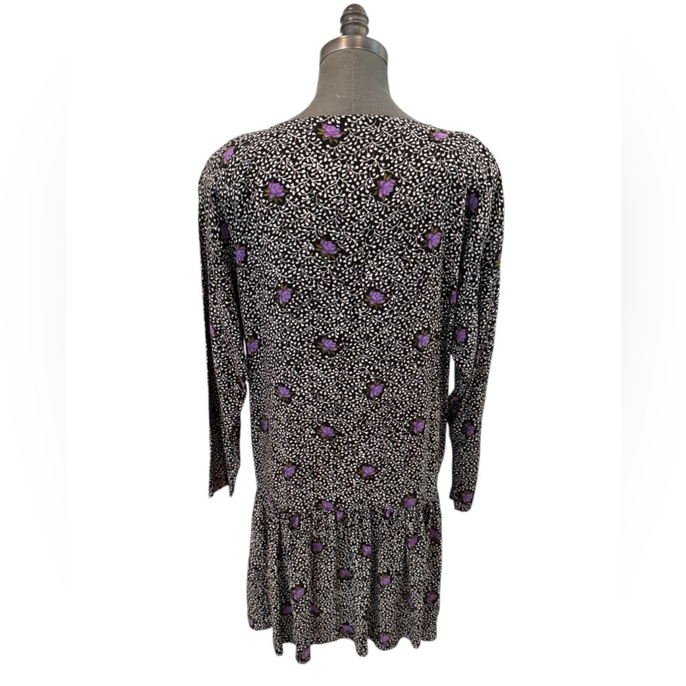 Compagnie Internationale Express Floral Drop Waist Dress Rayon Small - Picture 5 of 11